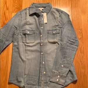 J. Crew soft Chambray Denim Shirt 6 Small NWT New